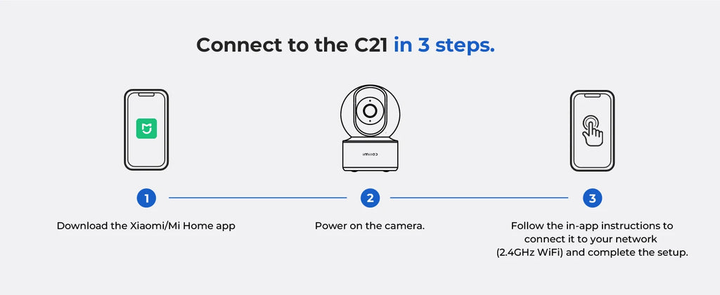 IMILAB C21 WiFi Camera 2.5K Baby Monitor Indoor IP Camera with PTZ Night Vision 2-Way Audio Human Tracking AI Detection