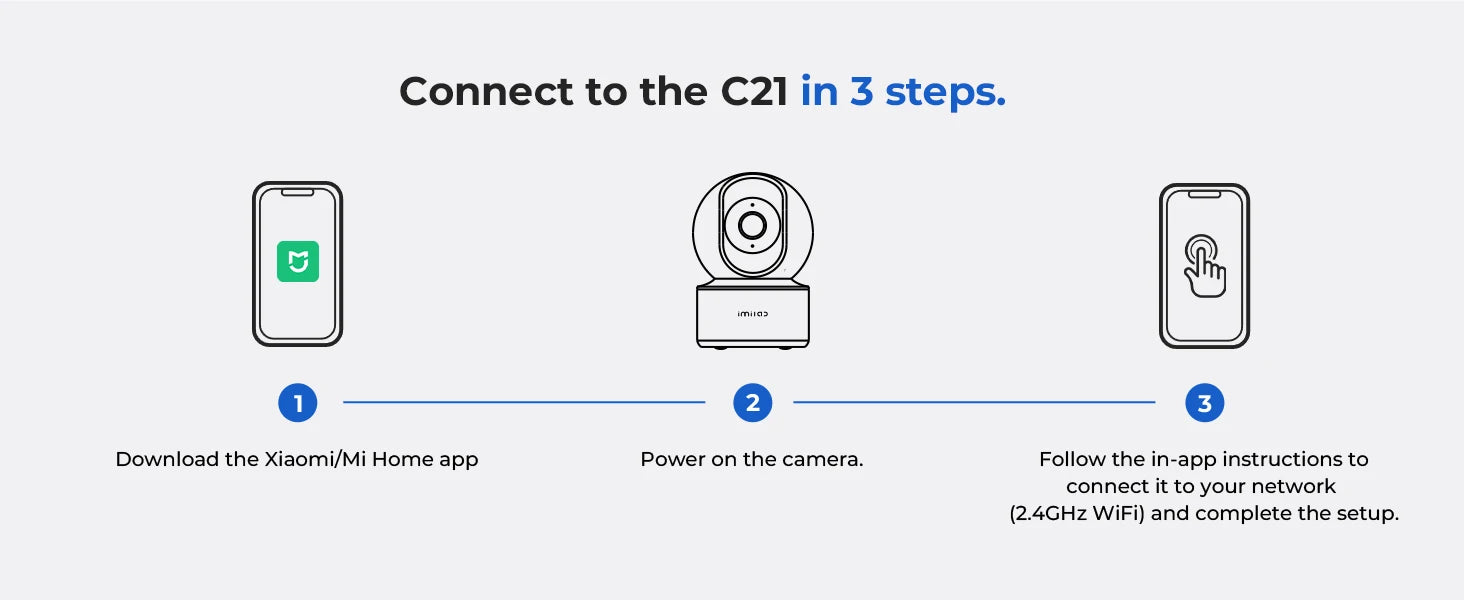 IMILAB C21 WiFi Camera 2.5K Baby Monitor Indoor IP Camera with PTZ Night Vision 2-Way Audio Human Tracking AI Detection