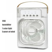 New 3 In 1 Fan AIr Conditioner Household Mini Air Cooler LED Night Light Portable Humidifier Air Adjustment Fan Office Home Fan - QueensalesOF