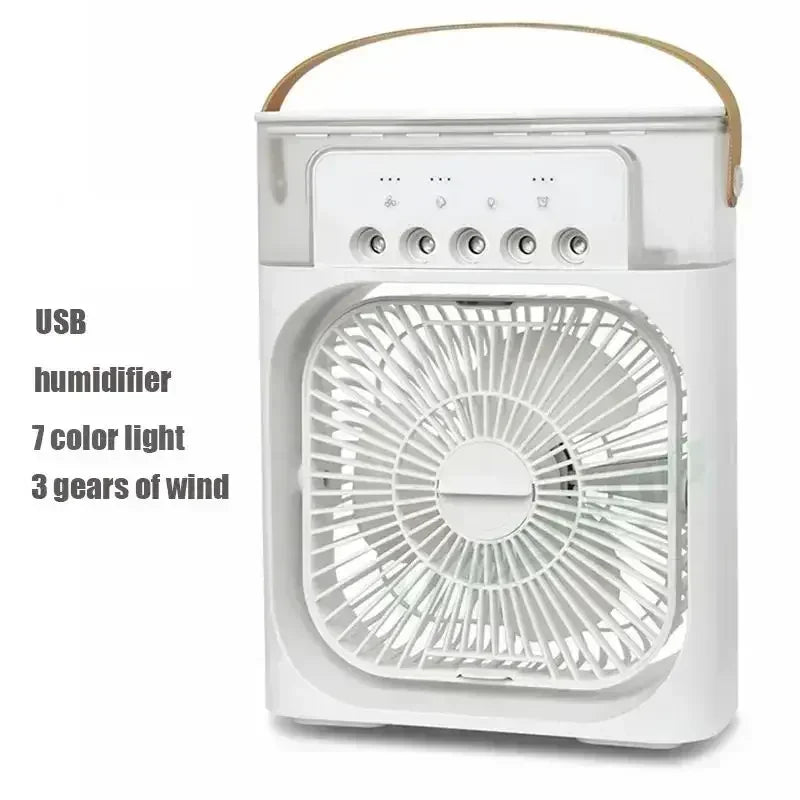 New 3 In 1 Fan AIr Conditioner Household Mini Air Cooler LED Night Light Portable Humidifier Air Adjustment Fan Office Home Fan - QueensalesOF