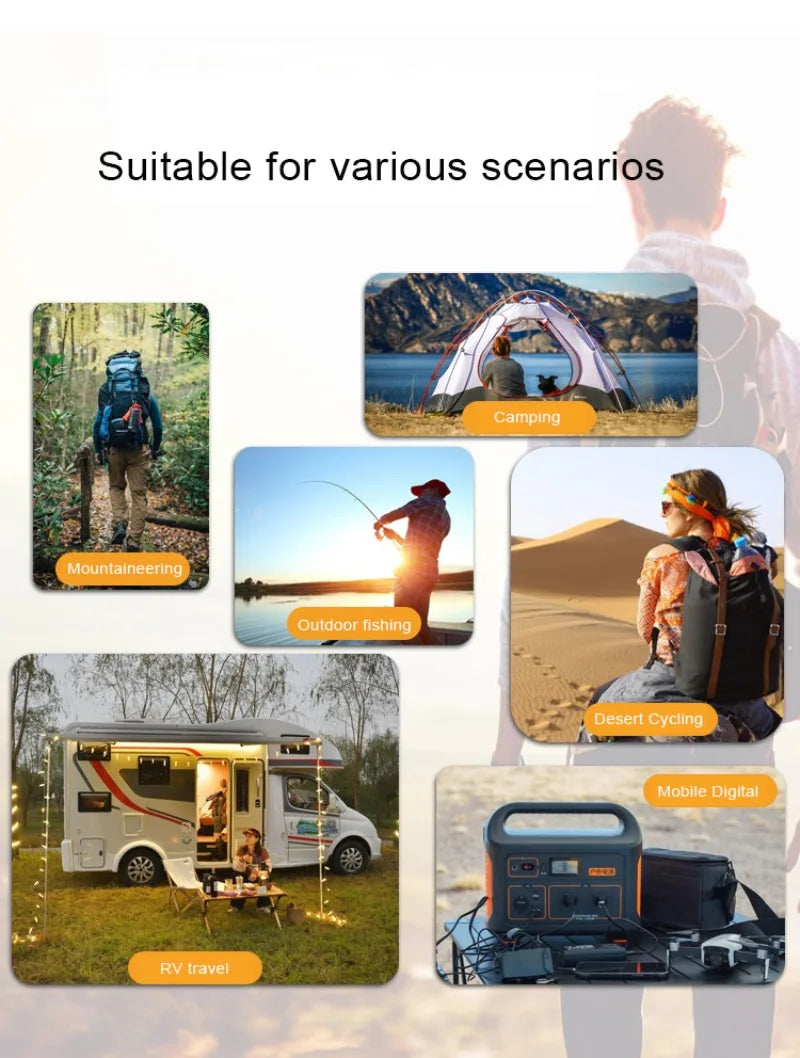 50W Foldable Solar Panel 5V USB Portable Battery Charger for Cell Phone Outdoor Waterproof Power Bank for Camping Accessories