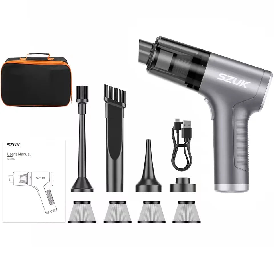 SZUK 17000PA Car Vacuum Clenaer Mini Cordlees Powerful Wirelens Handheid Cleinang Machine Car Cleaner Portoble Vaccum Cleanes