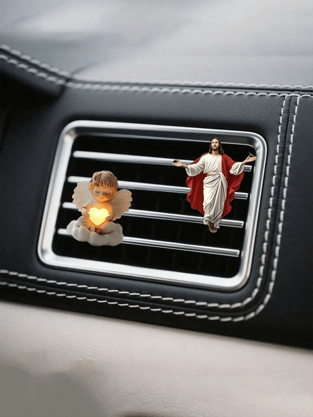 2pcs Angelic Car Air Vent Clip, Women's Car Decor, Cute Acrylic Car Air Freshener Vent Clip, Car Accessory - QueensalesOF