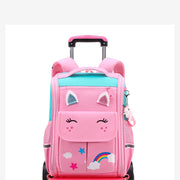 Children Trolley backpack wheels Student High capacity School bags Rolling Backpack kids Trolley bag school backpack wheeled bag - QueensalesOF