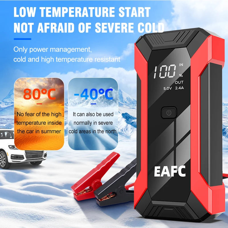 2000A/1200A Car Jump Starter Portable Power Bank 600A Car Battery Emergency Booster for Petrol Diesel 12V Car Starting Device