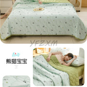 New Florals Spring Summer Blanket for Single Double Soft Skin-friendly Quilt Breathable Comfortable Air Conditioning Comforter - QueensalesOF