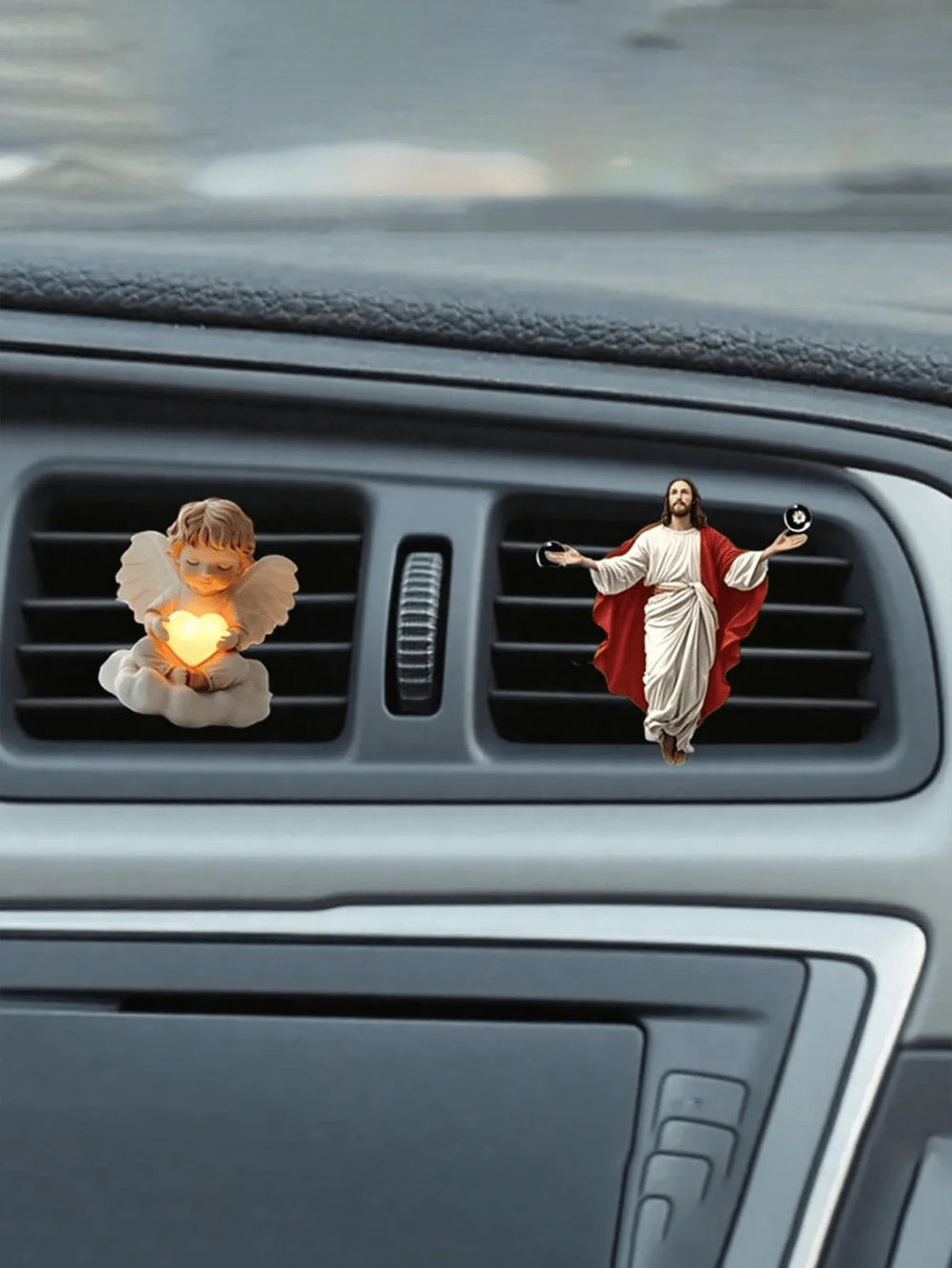 2pcs Angelic Car Air Vent Clip, Women's Car Decor, Cute Acrylic Car Air Freshener Vent Clip, Car Accessory - QueensalesOF