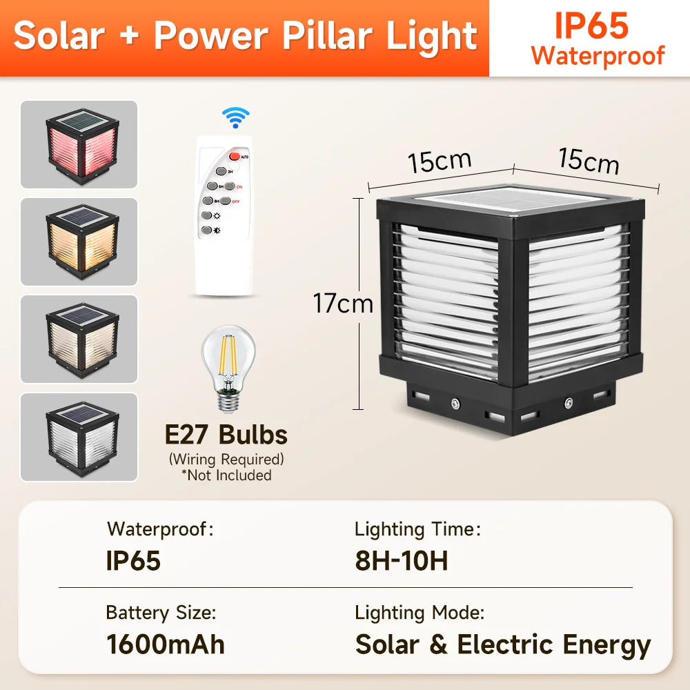 Outdoor Lighting Solar Garden Lights Installable Bulb Exterior Decoration Solar Lights for Patio Path Fence Sunlight Pillar Lamp - QueensalesOF