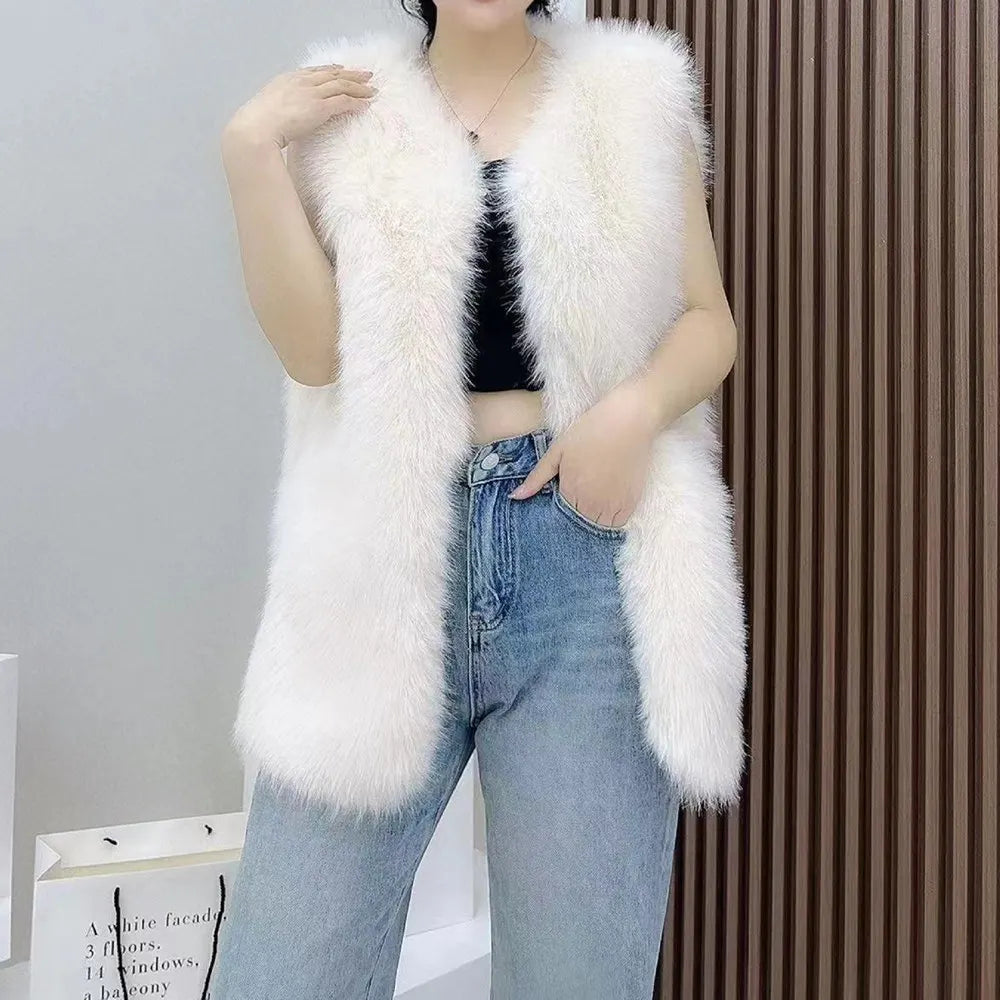 2023 New Fur Vest Women High Quality Fashion Vest