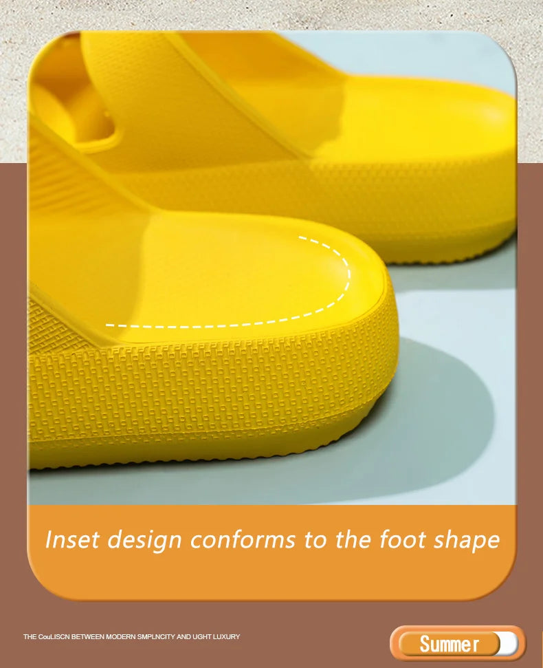 Comemore Thick Platform Sandals Beach Shoes Bathroom Slipper Soft Men Flat Slides Women Slippers Adjustable Buckle Oversized 47