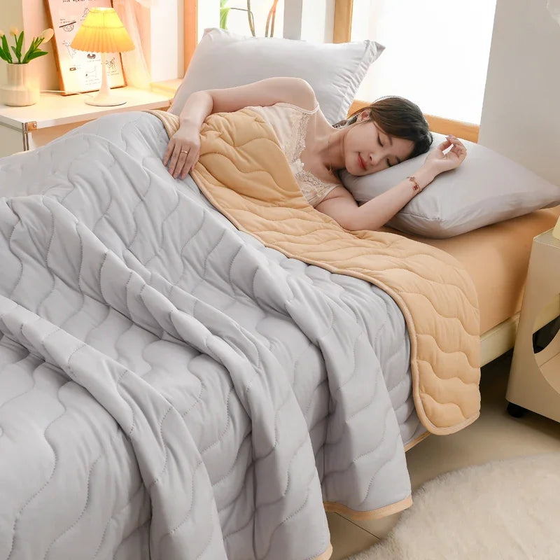 New Florals Spring Summer Blanket for Single Double Soft Skin-friendly Quilt Breathable Comfortable Air Conditioning Comforter - QueensalesOF