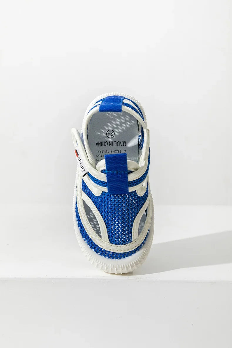 Kids Sandals Children Summer Shoes Boys Girls Half Sandals Cut-outs Hollow Fashion Toe-capped Candy Color Soft Breathable 21-30