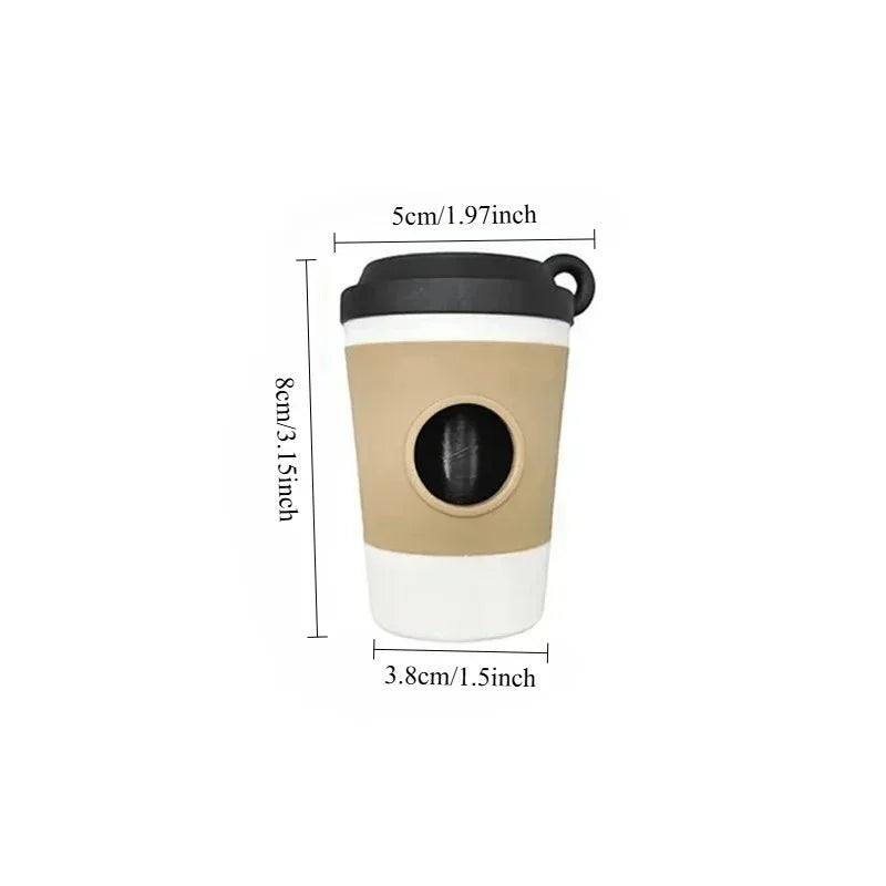 Portable Pet Poop Trash Can Dispenser Creative Coffee Cup Dog Garbage Storage Design Outdoor Dog Walking Garbage Bag Storage Box - QueensalesOF