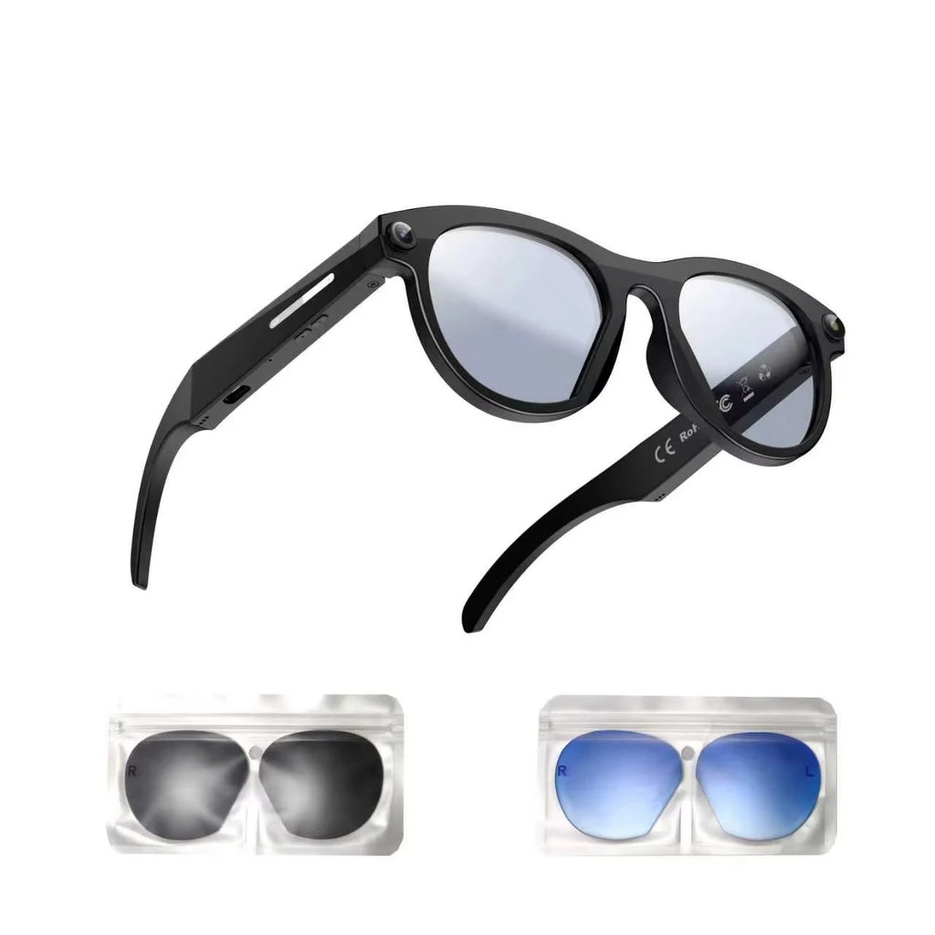 Lenovo HOT1600W Camera AI Smart Glasses HD Video Recording Real-time Translation AI Recognition Wifi Transmission Music Control