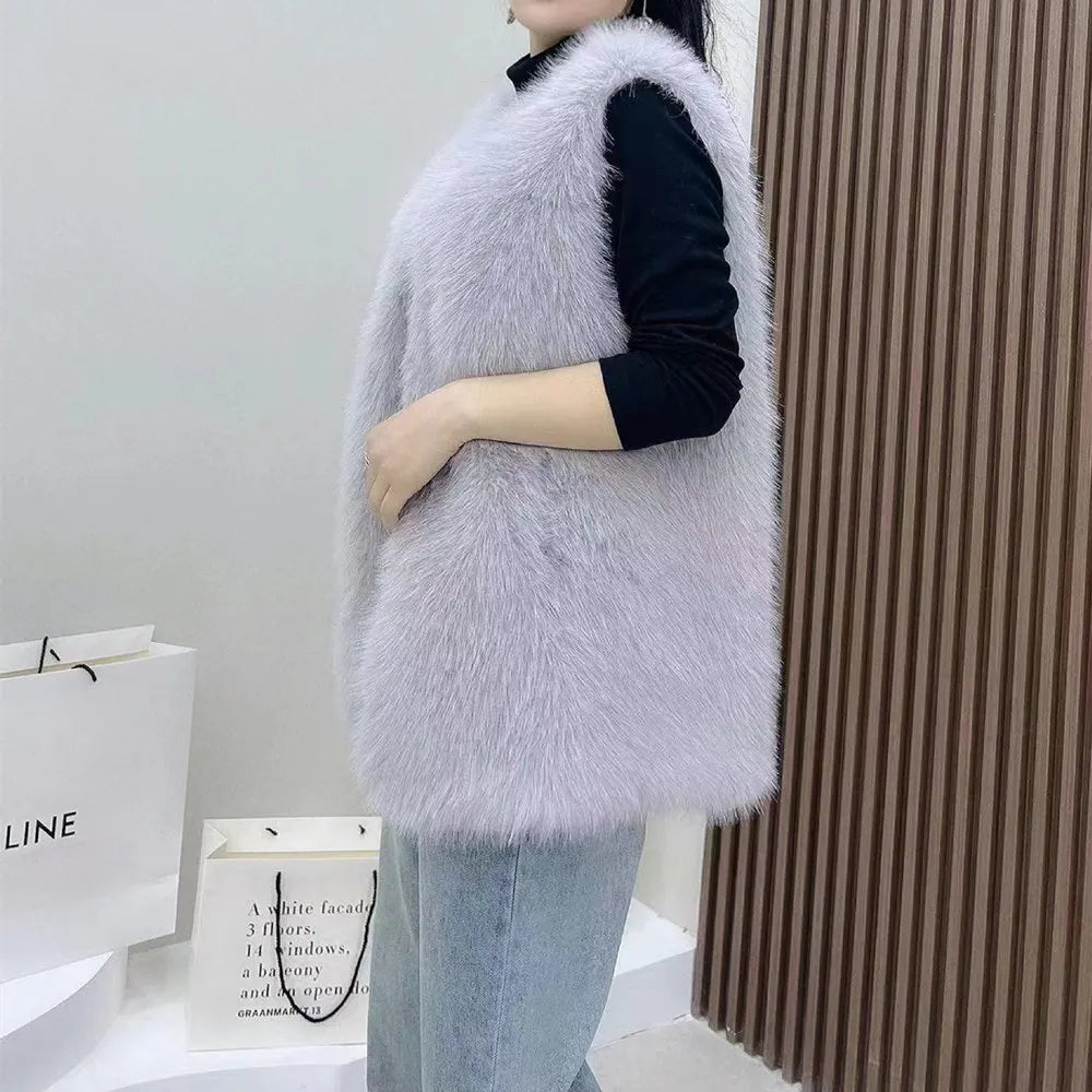 2023 New Fur Vest Women High Quality Fashion Vest