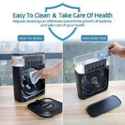 New 3 In 1 Fan AIr Conditioner Household Mini Air Cooler LED Night Light Portable Humidifier Air Adjustment Fan Office Home Fan - QueensalesOF