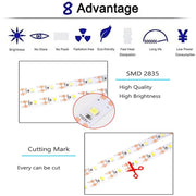 1m USB LED Strip Lights 60LEDs/m RGB Tape SMD 2835 With Remote Control Flexible Tape Diode Ribbon TV Backlight Room Decor - QueensalesOF