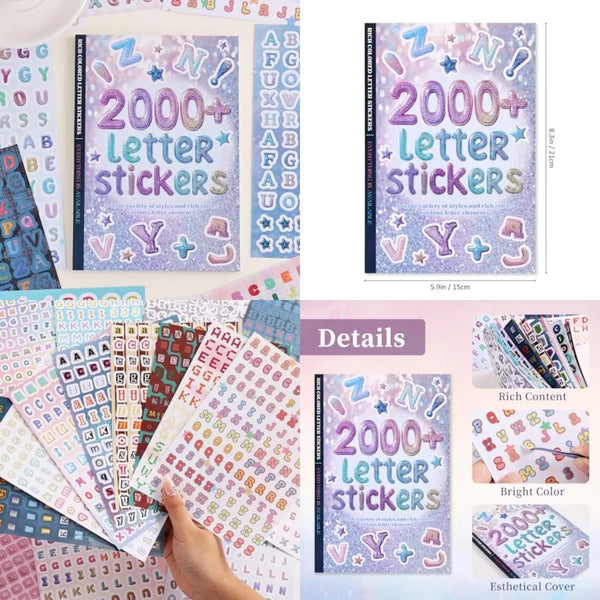 2000+ Pcs Alphabet Sticker for Journaling Fun Colorful Craft Letter Stickers for Junk Journal Scrapbooking Supplies Ideal DIY D - QueensalesOF