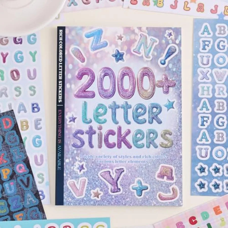 2000+ Pcs Alphabet Sticker for Journaling Fun Colorful Craft Letter Stickers for Junk Journal Scrapbooking Supplies Ideal DIY D - QueensalesOF