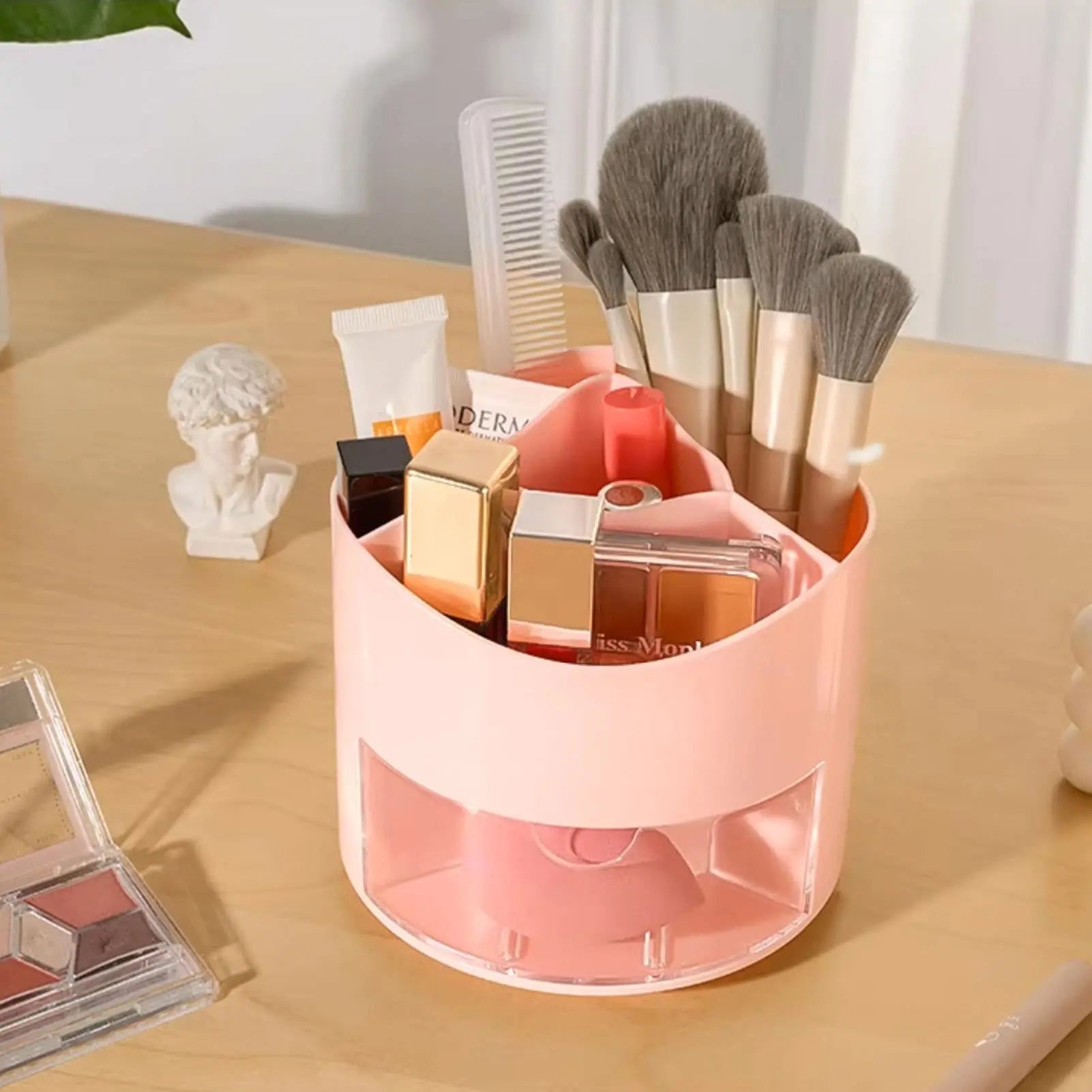 Cute Rotating Pen Holder Desktop Drawer Stationery Box Case School Office Desk Kawaii Stationery Storage Box Organizer Stickers