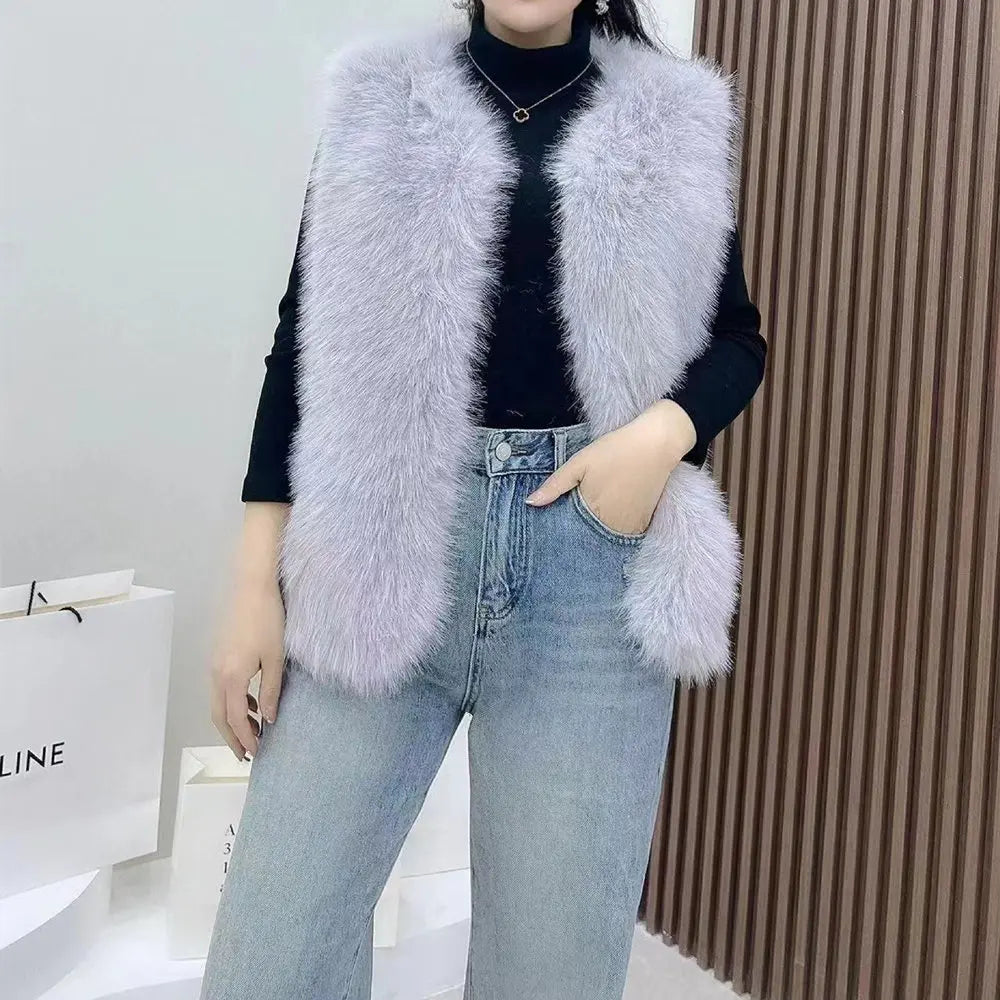 2023 New Fur Vest Women High Quality Fashion Vest