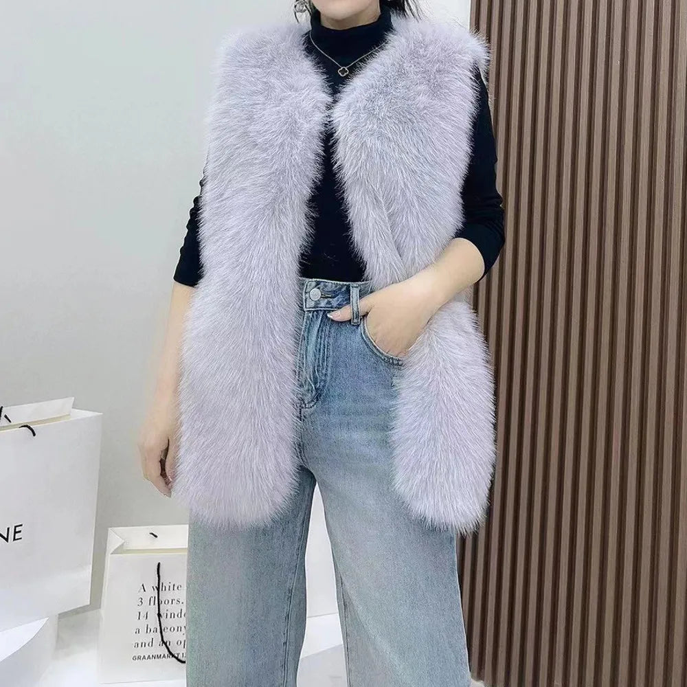 2023 New Fur Vest Women High Quality Fashion Vest