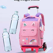 Children Trolley backpack wheels Student High capacity School bags Rolling Backpack kids Trolley bag school backpack wheeled bag - QueensalesOF