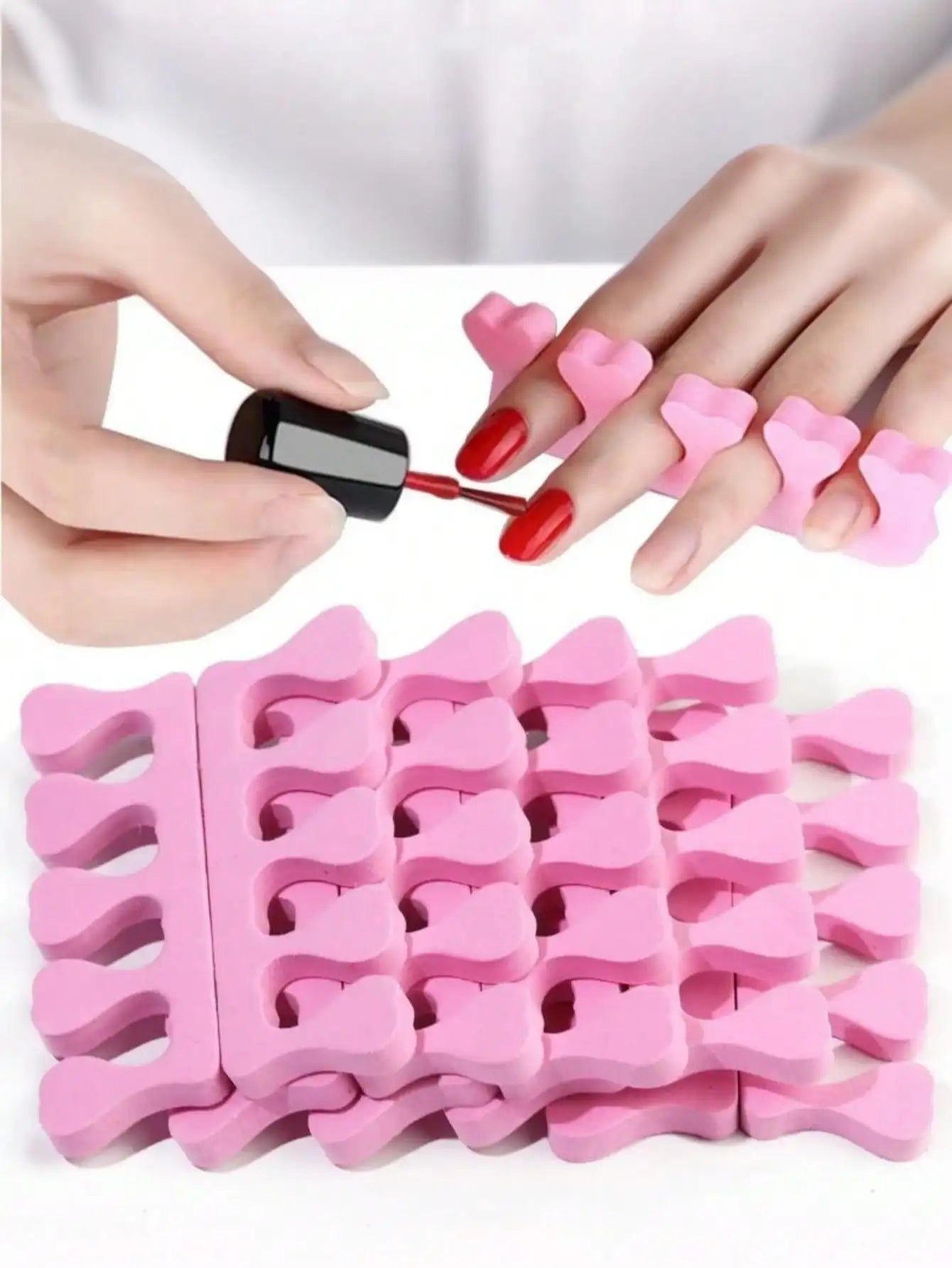 10/100/200pcs Pink Foam Toe Separators - Suitable For Manicure, Pedicure And Nail Art, Odorless Nail Polish Accessories, Comfortable Foam Finger Separators, Back To School Gift , Makeup Room Decor,Makeup Bag,Travel Essential