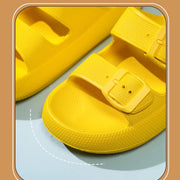 Comemore Thick Platform Sandals Beach Shoes Bathroom Slipper Soft Men Flat Slides Women Slippers Adjustable Buckle Oversized 47 - QueensalesOF