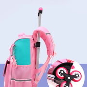 Children Trolley backpack wheels Student High capacity School bags Rolling Backpack kids Trolley bag school backpack wheeled bag - QueensalesOF