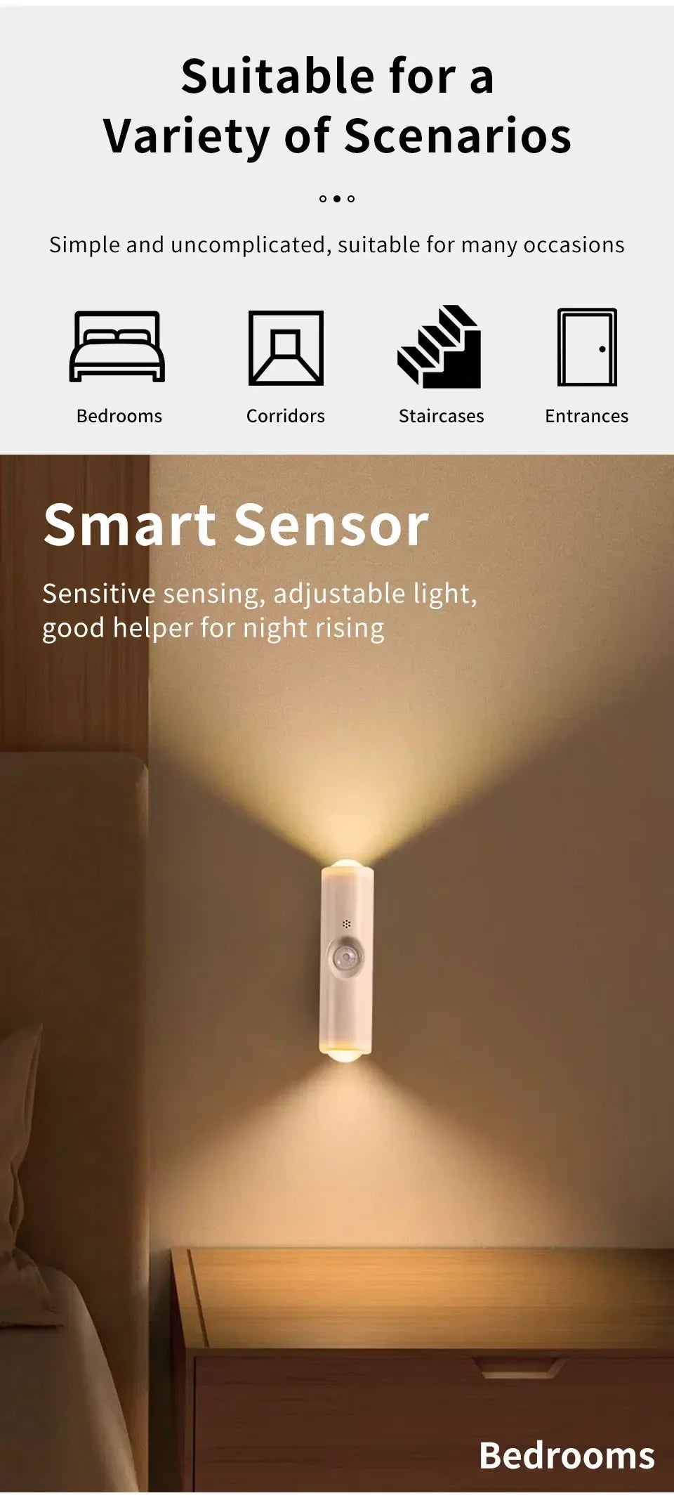 LED Cabinet Lights Motion Sensor Ambient Light Magnetic RGB Rechargeable Wall Sunset Lamp Hallway Stairs Kitchen Night Light - QueensalesOF