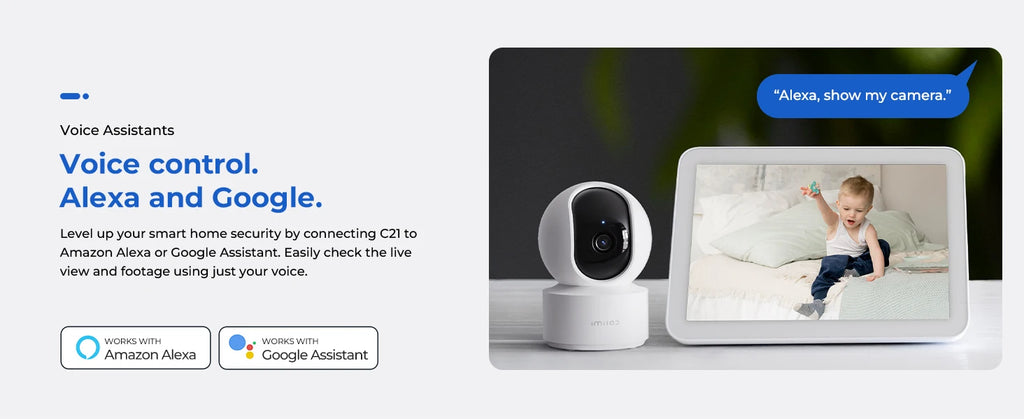 IMILAB C21 WiFi Camera 2.5K Baby Monitor Indoor IP Camera with PTZ Night Vision 2-Way Audio Human Tracking AI Detection
