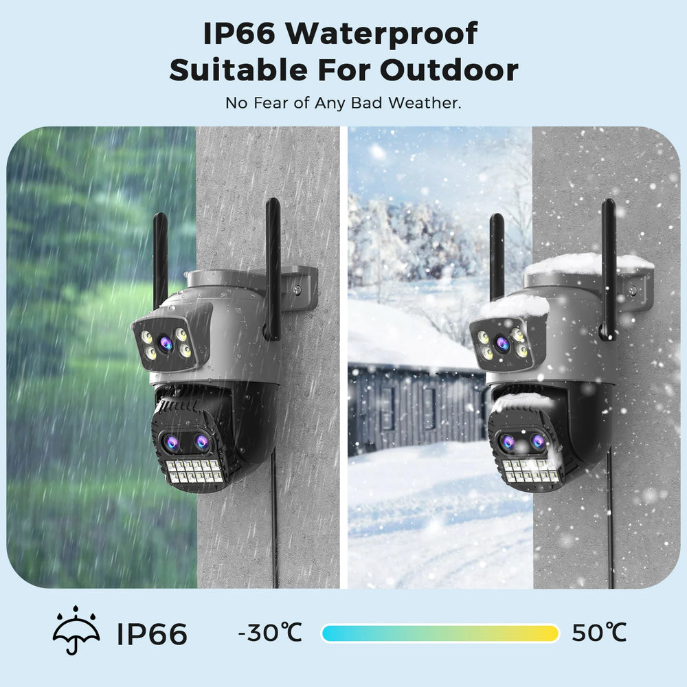 BESDER 15MP Wifi Camera PTZ Outdoor Dual Screen 10X Digital Zoom Human Detection 10MP Security IP Camera Surveillance O-Kam Pro - QueensalesOF