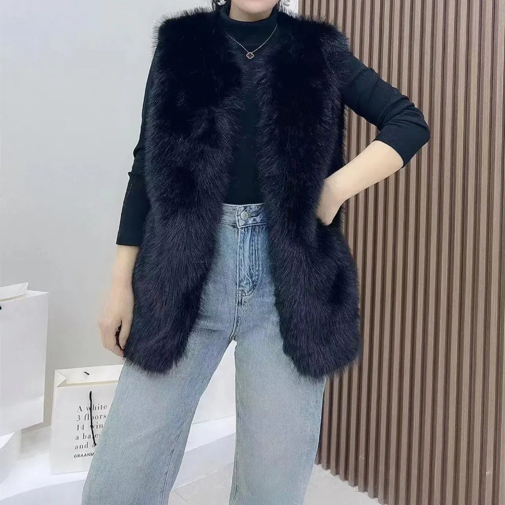 2023 New Fur Vest Women High Quality Fashion Vest