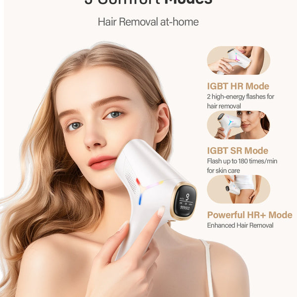 990000 Flashes Hair Removal for Women and Men IPL Hair Removal Body Bikini and Facial Areas Painless Permanent HairRemoval - QueensalesOF