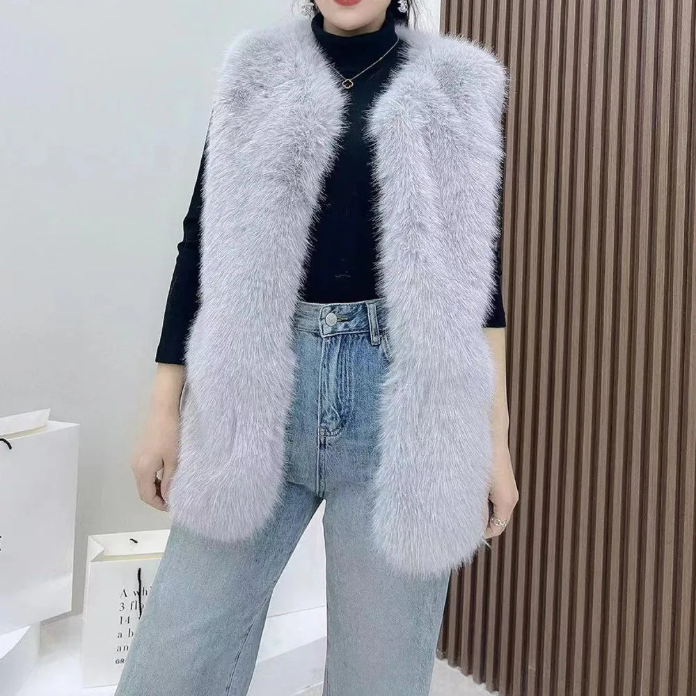 2023 New Fur Vest Women High Quality Fashion Vest