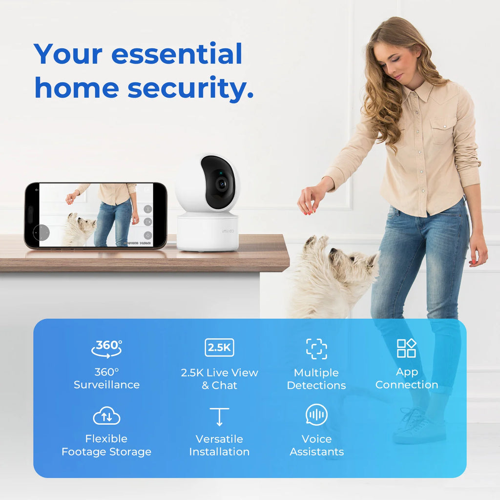 IMILAB C21 WiFi Camera 2.5K Baby Monitor Indoor IP Camera with PTZ Night Vision 2-Way Audio Human Tracking AI Detection