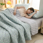 New Florals Spring Summer Blanket for Single Double Soft Skin-friendly Quilt Breathable Comfortable Air Conditioning Comforter - QueensalesOF