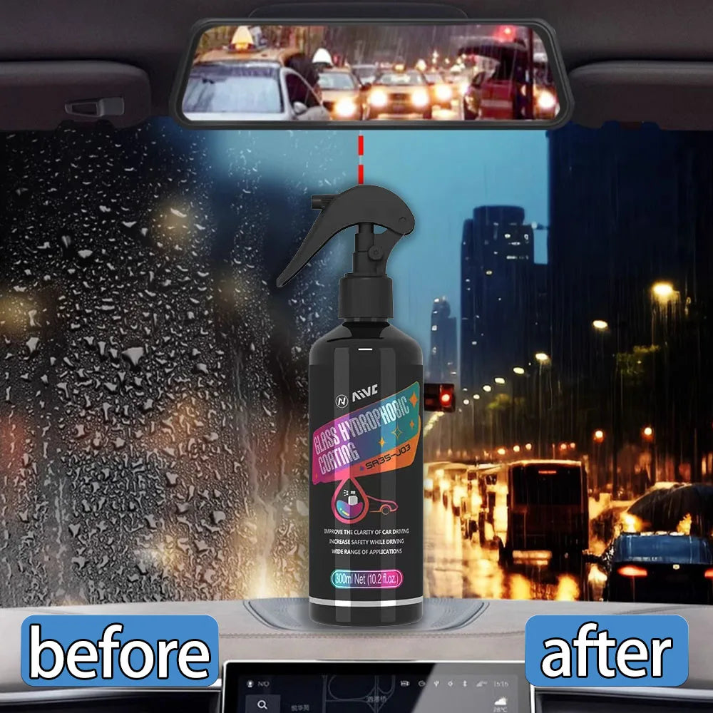 Car Glass Hydrophobic Nano Spray AIVC Window Waterproof Coating Rearview Mirror Rain Coating Auto Hydrophobic Glass Polishing - QueensalesOF