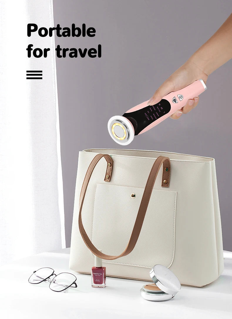 7 in 1 Facial Massager LED Light Therapy Skin Care Device Import Export Blackhead Remover Patented Electrode Head for Deep Clean