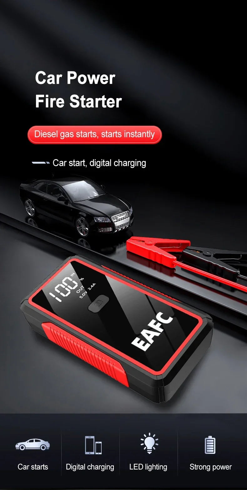 2000A/1200A Car Jump Starter Portable Power Bank 600A Car Battery Emergency Booster for Petrol Diesel 12V Car Starting Device