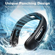 Portable Neck Fan, USB Rechargeable 360° Cooling Hands Free Bladeless, 4 Speeds 16H Battery, Wearable for Travel Office Outdoor - QueensalesOF