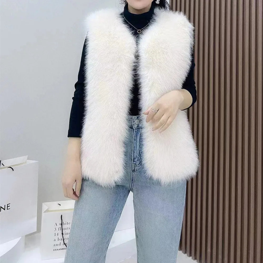 2023 New Fur Vest Women High Quality Fashion Vest
