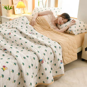 New Florals Spring Summer Blanket for Single Double Soft Skin-friendly Quilt Breathable Comfortable Air Conditioning Comforter - QueensalesOF