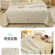 New Florals Spring Summer Blanket for Single Double Soft Skin-friendly Quilt Breathable Comfortable Air Conditioning Comforter - QueensalesOF