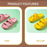 Comemore Thick Platform Sandals Beach Shoes Bathroom Slipper Soft Men Flat Slides Women Slippers Adjustable Buckle Oversized 47 - QueensalesOF