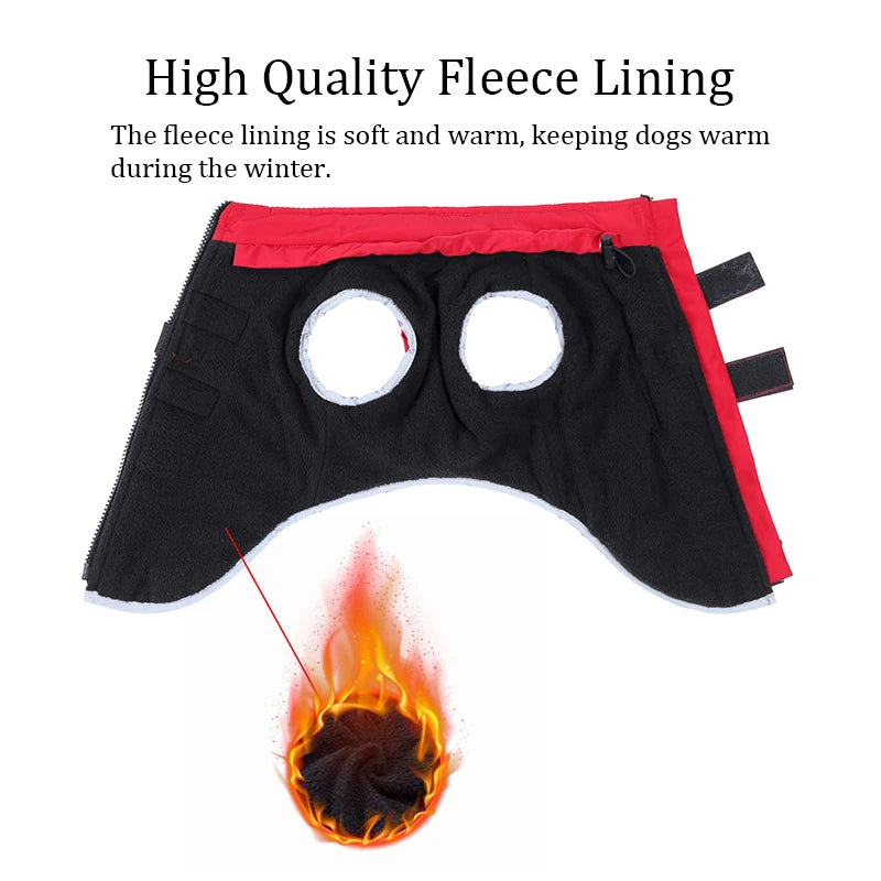 Warm Fleece Dog clothes Personalized Waterproof Winter Clothes for Small Medium Large Dogs Pet Clothing Jackets Dog Accessories - QueensalesOF