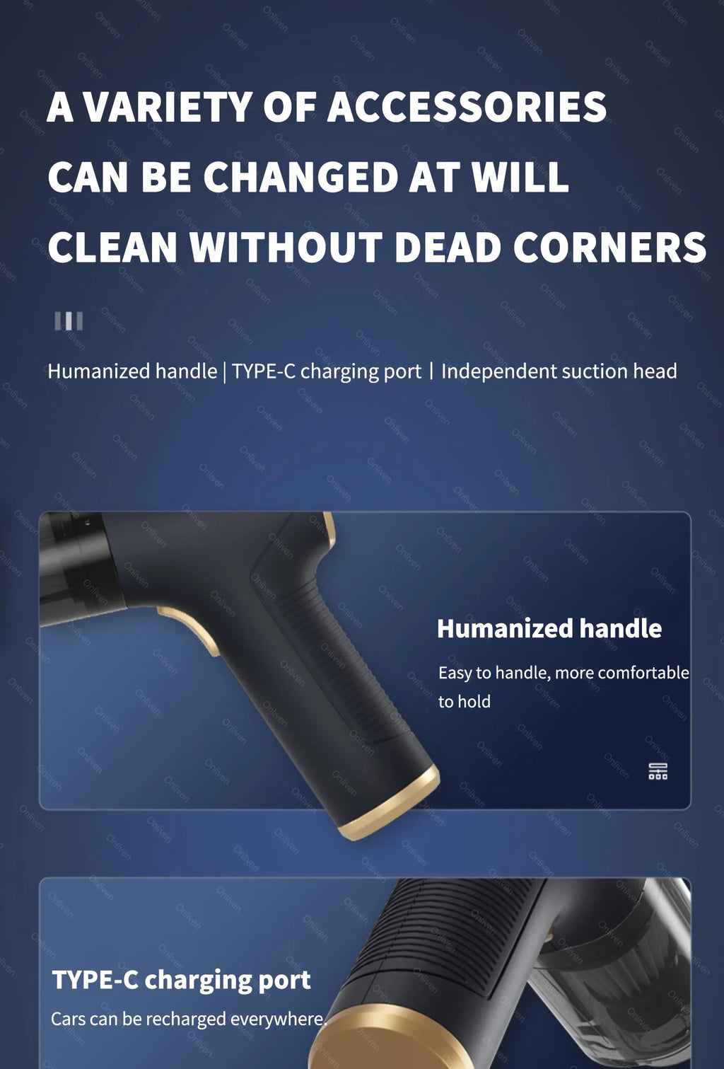SZUK 17000PA Car Vacuum Clenaer Mini Cordlees Powerful Wirelens Handheid Cleinang Machine Car Cleaner Portoble Vaccum Cleanes