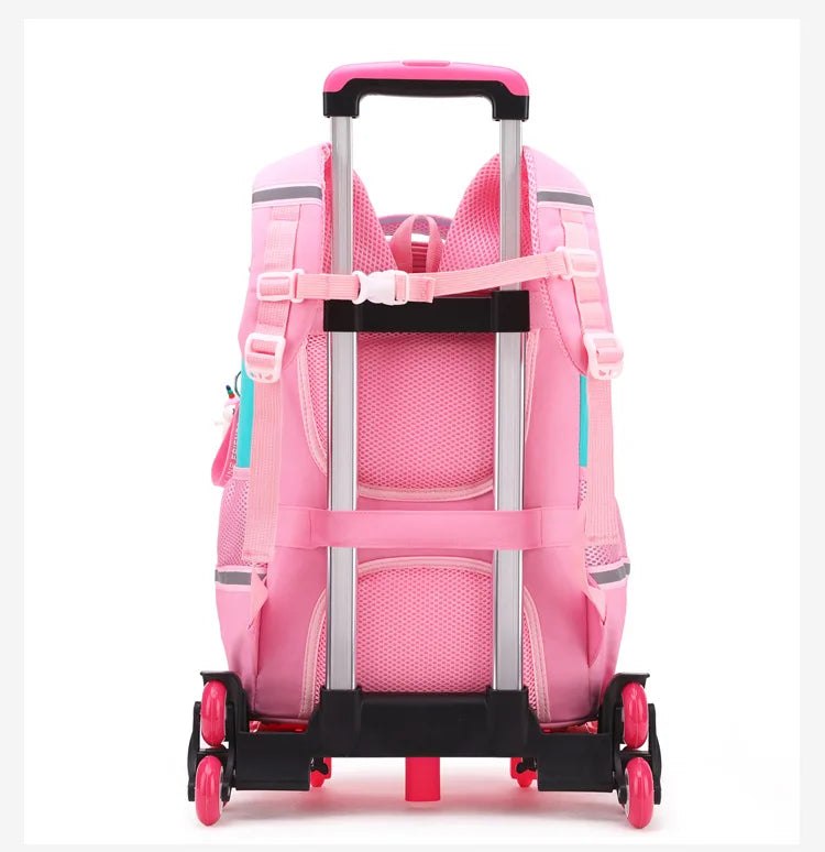 Children Trolley backpack wheels Student High capacity School bags Rolling Backpack kids Trolley bag school backpack wheeled bag
