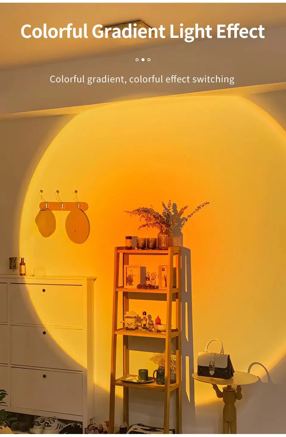 LED Cabinet Lights Motion Sensor Ambient Light Magnetic RGB Rechargeable Wall Sunset Lamp Hallway Stairs Kitchen Night Light - QueensalesOF
